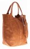 Kožené kabelka shopper bag Genuine Leather ryšavá 777